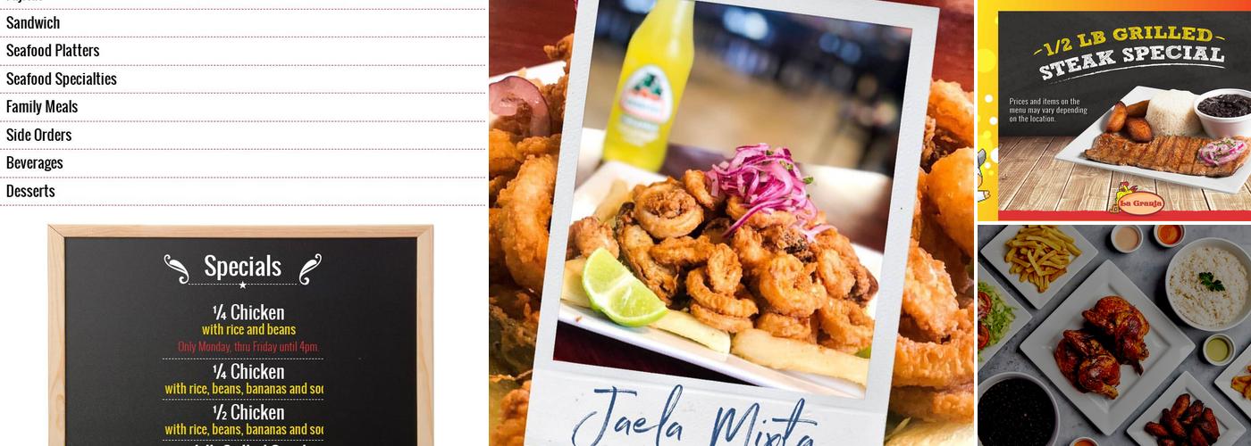 La Granja Hialeah Menu