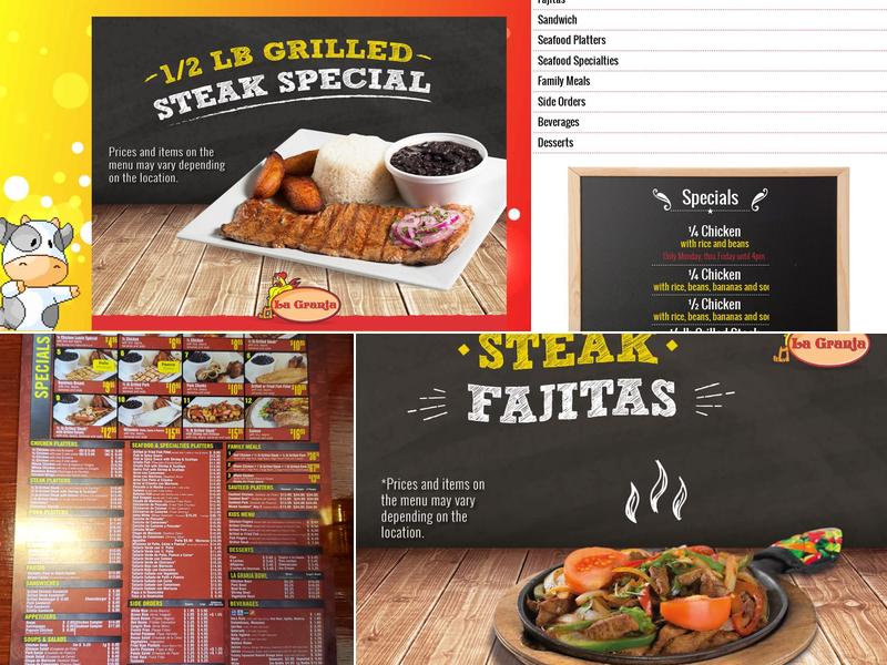 La Granja Hialeah Menu