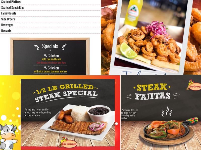 La Granja Hialeah Menu