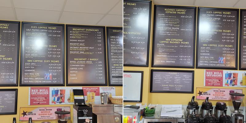 Cabin Coffee Co. Menu