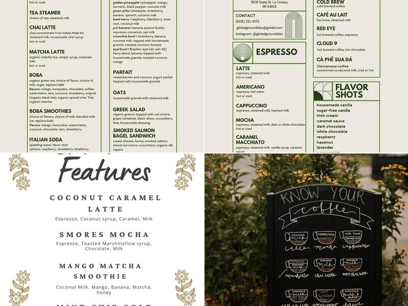Global Grounds Coffee Menu