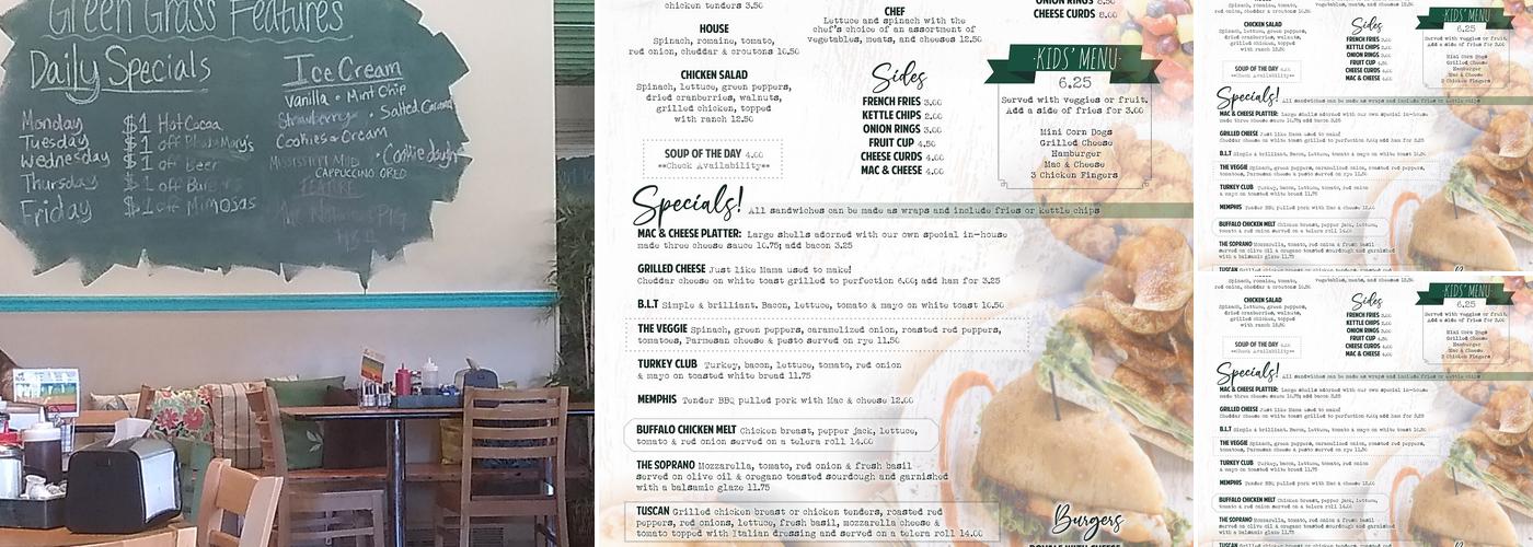 Greengrass Cafe Menu