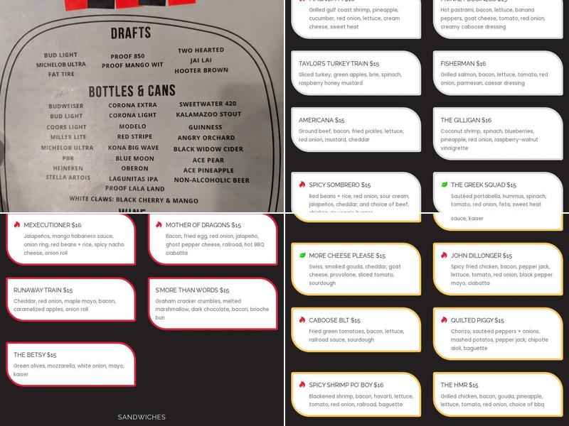 Midtown Caboose Menu