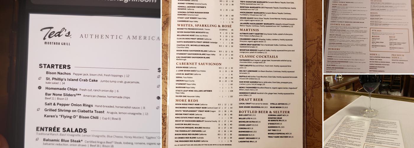 Ted's Montana Grill Menu