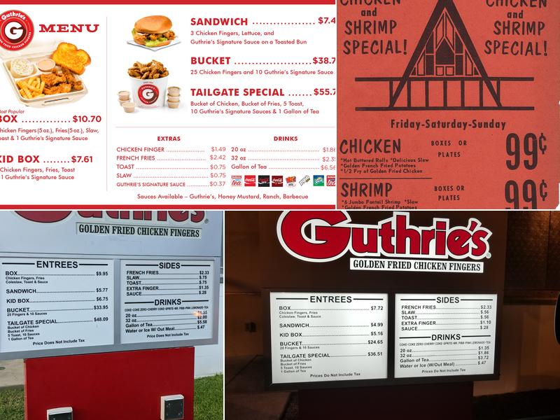 Guthrie's Menu
