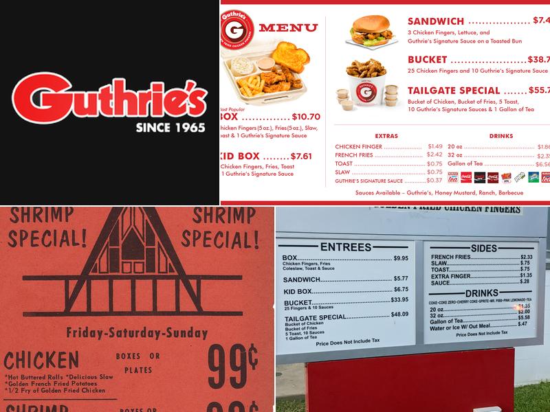 Guthrie's Menu