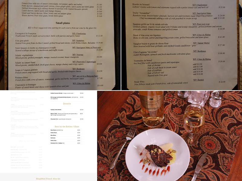 Le Chateau Menu