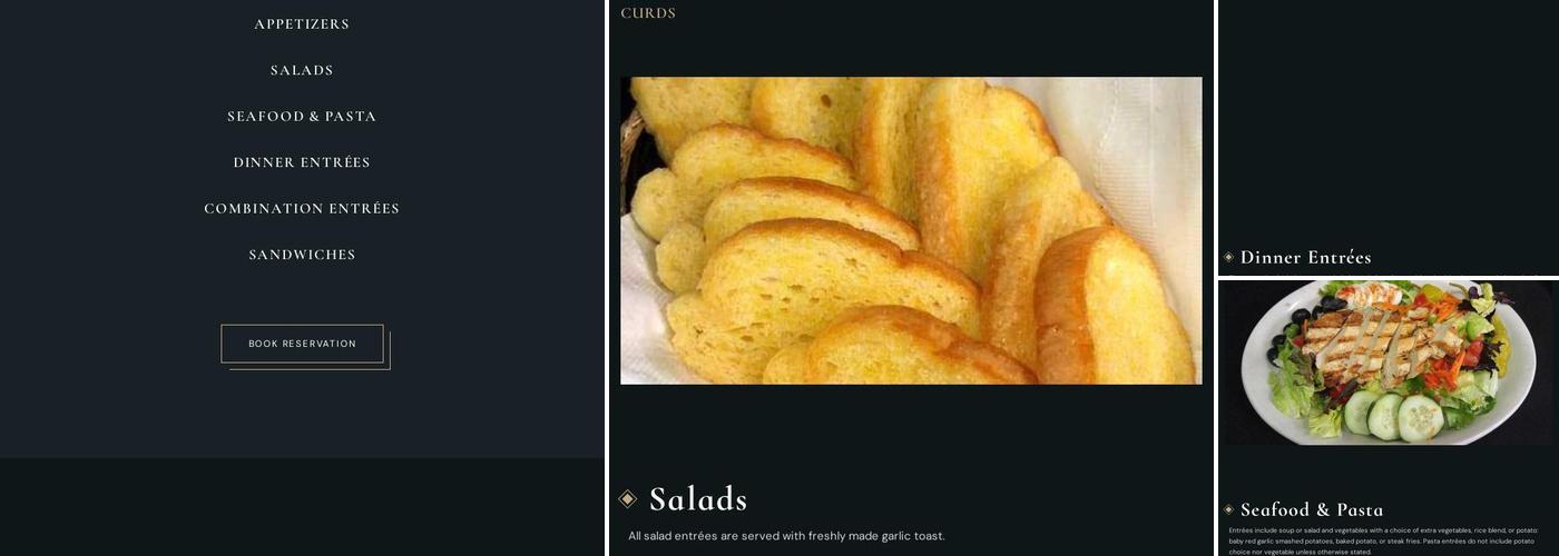 Digger's Sting Restaurant Menu