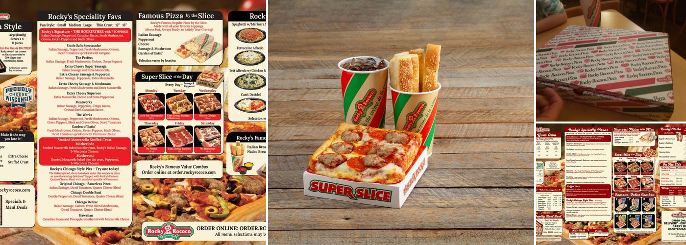 Rocky Rococo Pan Style Pizza Menu