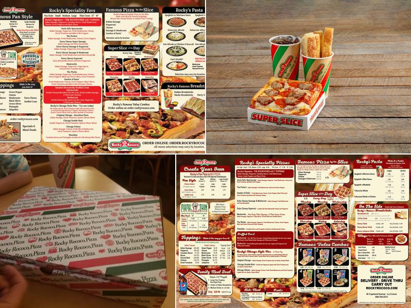 Rocky Rococo Pan Style Pizza Menu