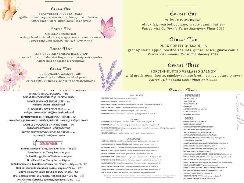 Lucilla Menu