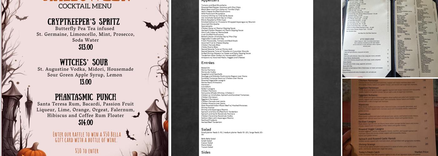 Bella Bella Menu