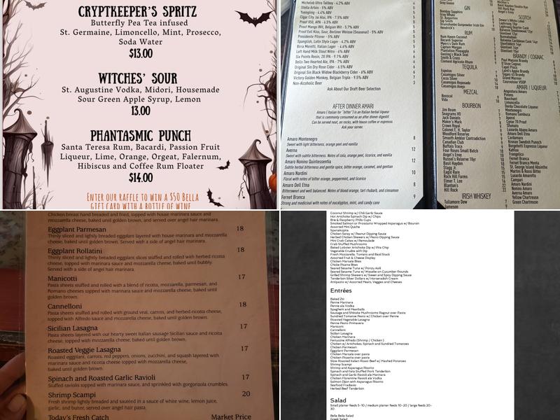 Bella Bella Menu