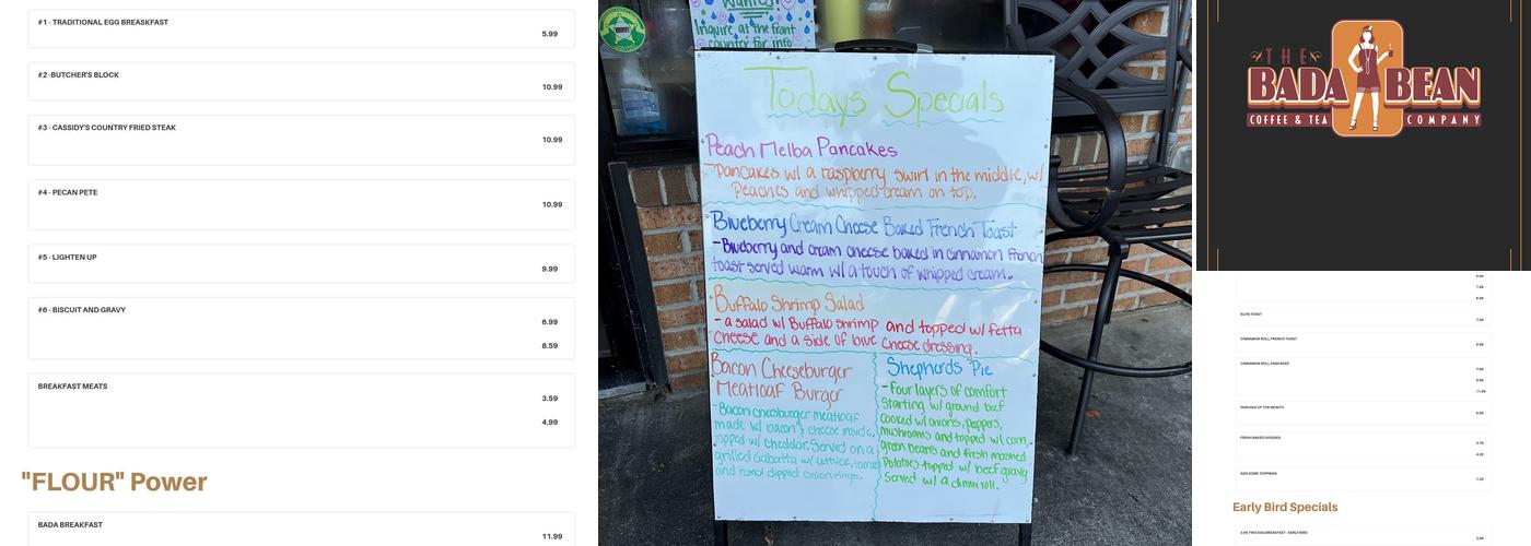 The Bada Bean Menu