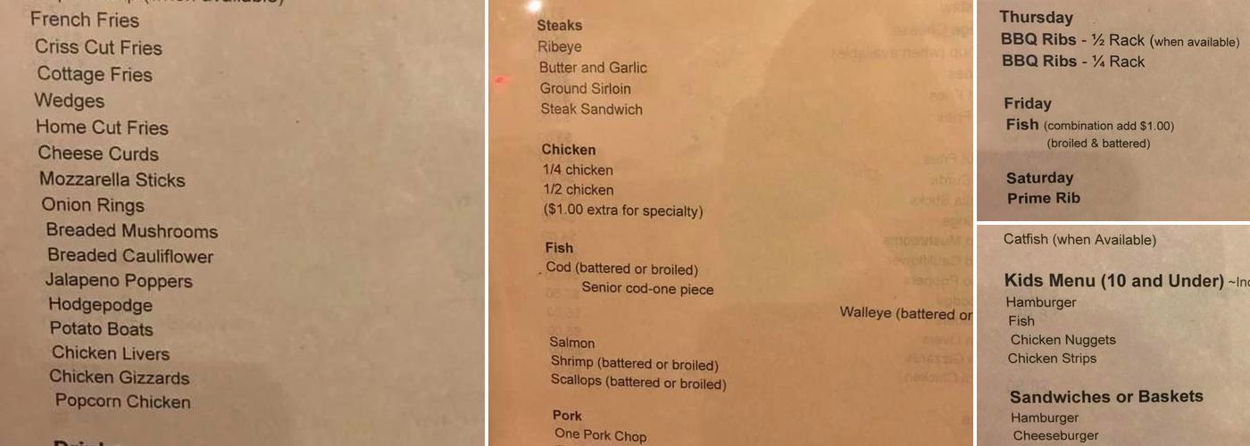 Wings Menu