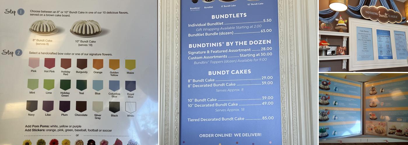Nothing Bundt Cakes Menu