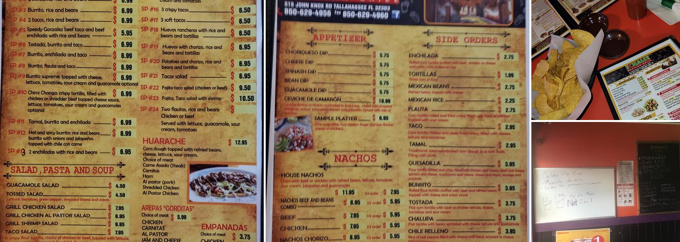 Echalee Mexican Grill Menu
