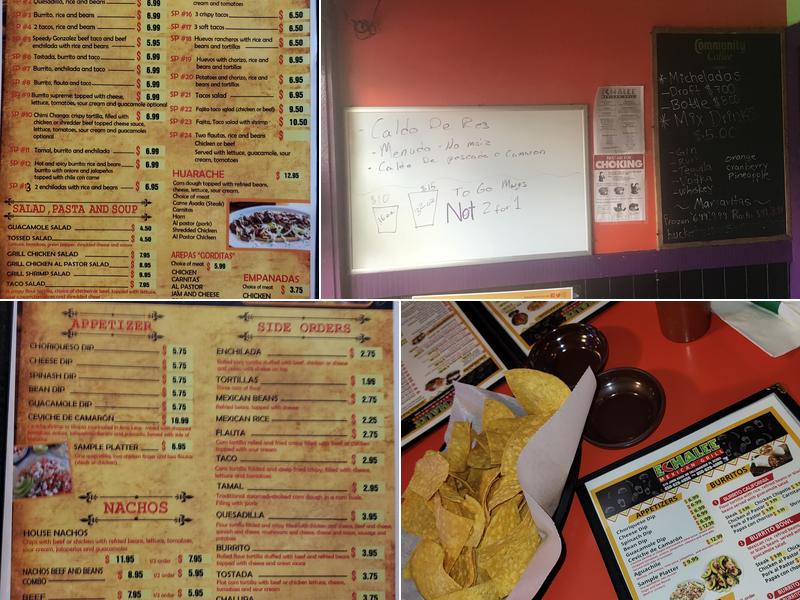 Echalee Mexican Grill Menu
