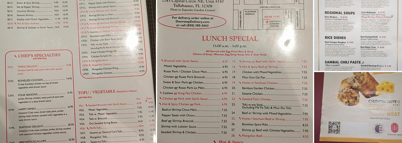 Tan's Asian Cafe Menu