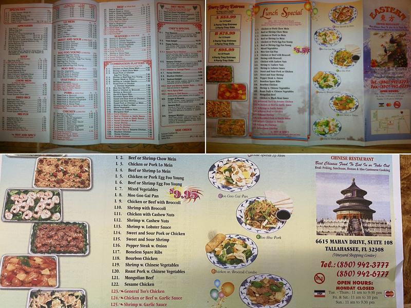 Eastern Chinese Restaurant Menu