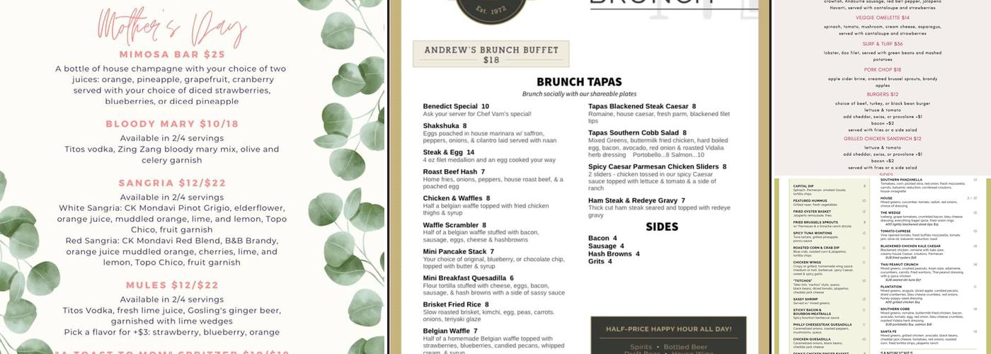 Andrew's Downtown Menu