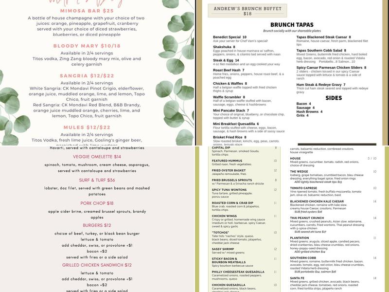 Andrew's Downtown Menu