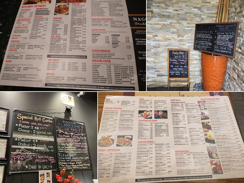 Nagoya Steakhouse and Sushi Menu