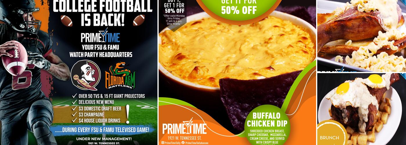 Prime Time Restaurant & Bar Menu