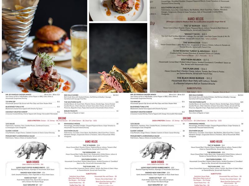 Table 23 Menu