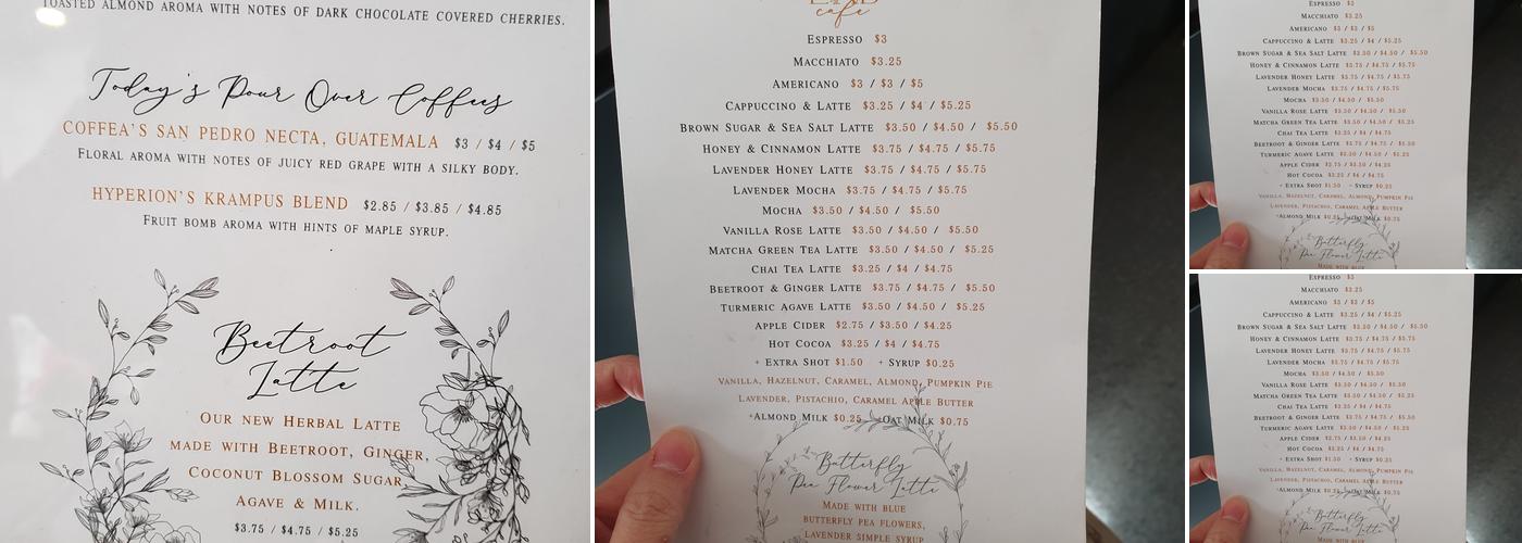 lab cafe Menu