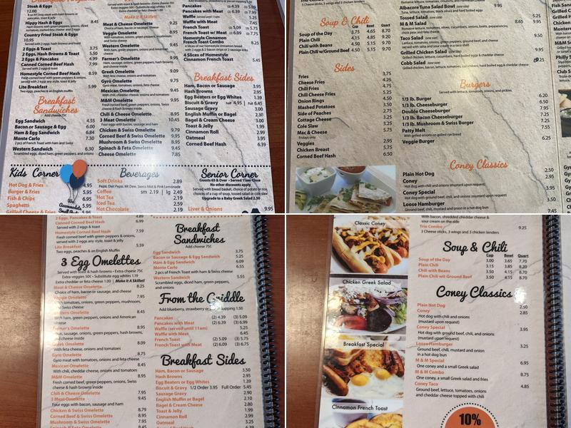 M & M Cafe Menu