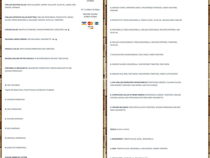 Giorgio's Menu