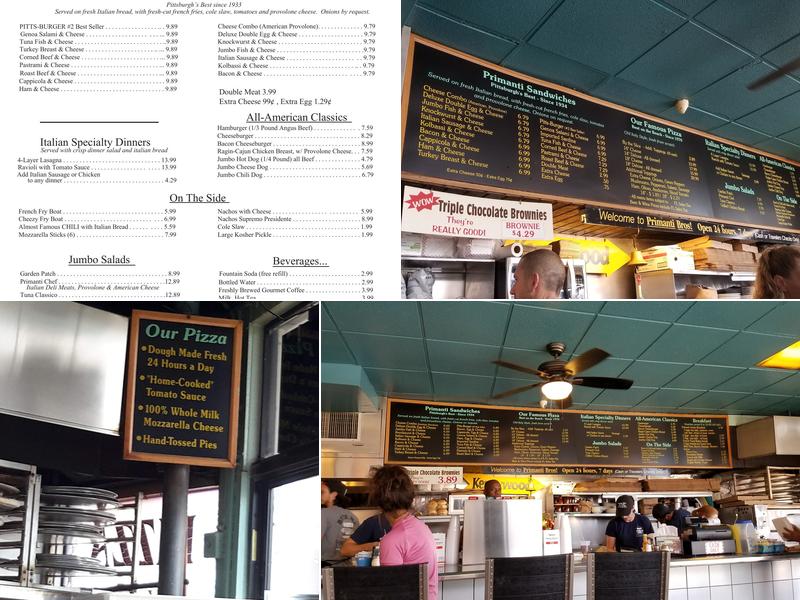 Primanti Brothers Pizza and Grill Menu
