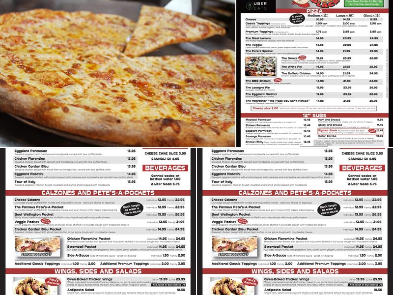 PETE'S A PLACE Menu