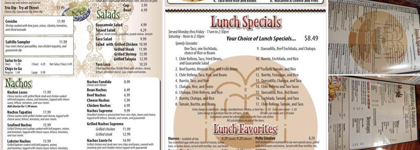 Dos Fuentes Menu