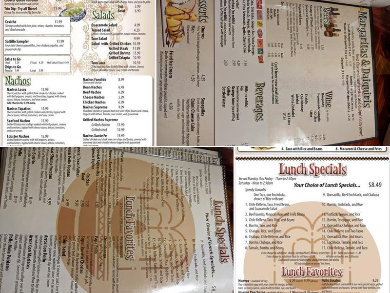 Dos Fuentes Menu