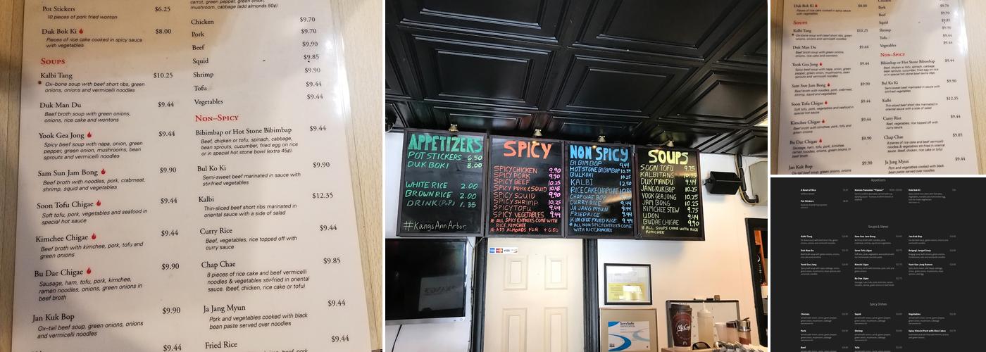 Kang's Korean Restaurant Menu