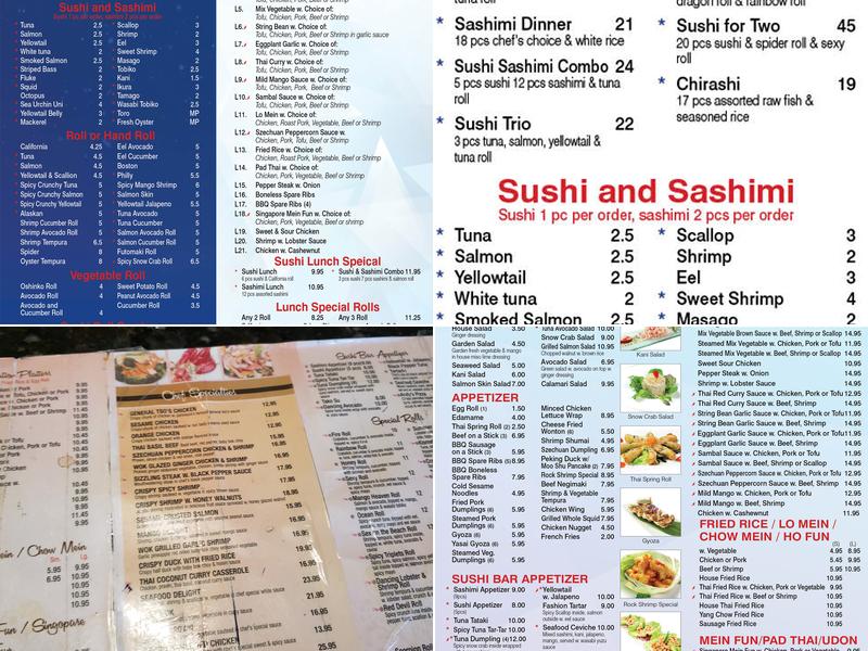 Peninsula Asian Fusion Menu