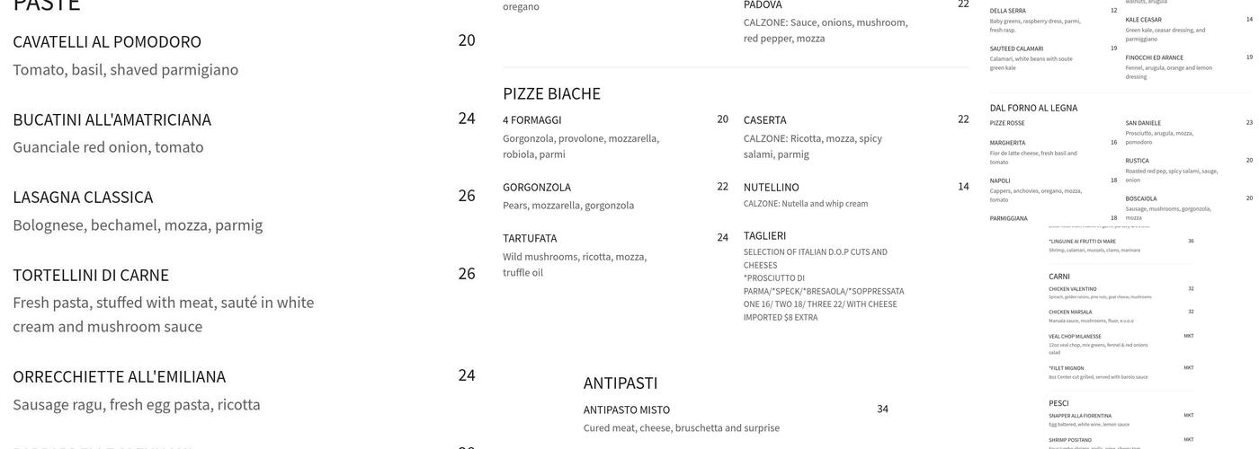 Osteria Acqua E Farina Menu