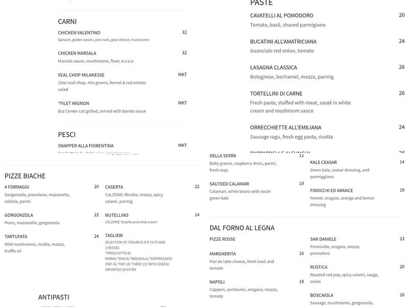 Osteria Acqua E Farina Menu