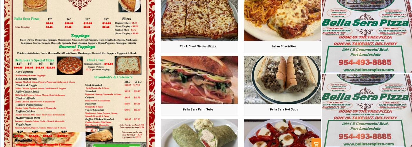 Bella Sera Pizza Menu