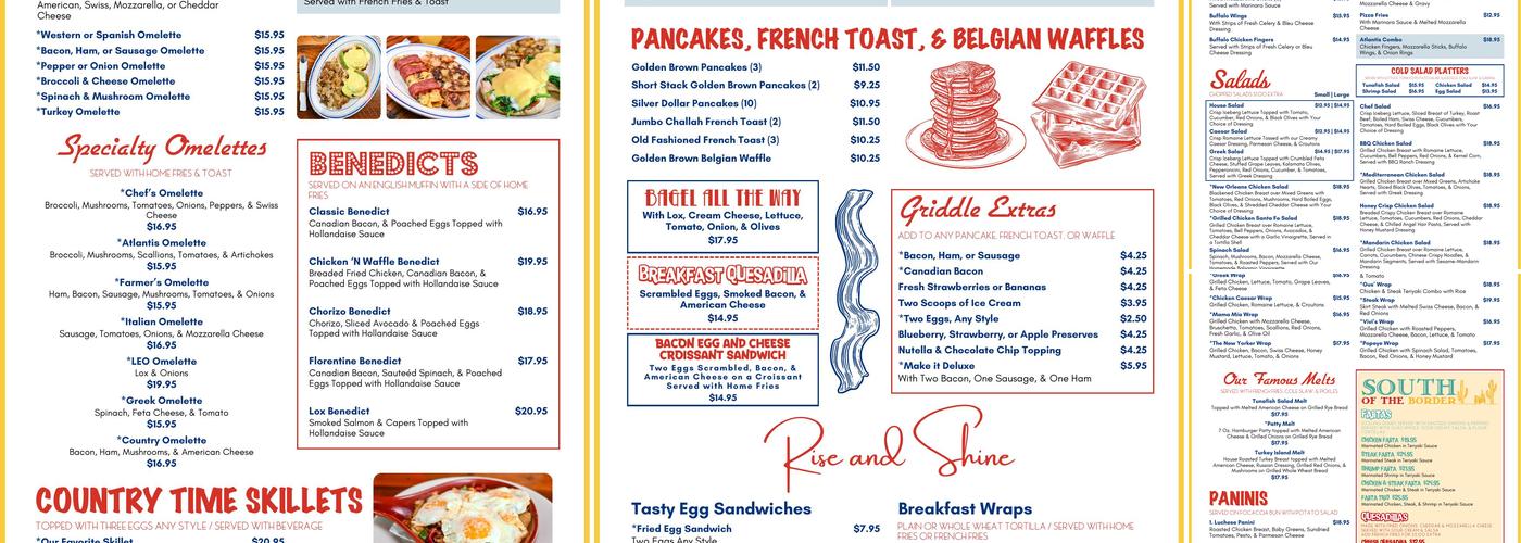 Atlantis Diner Menu