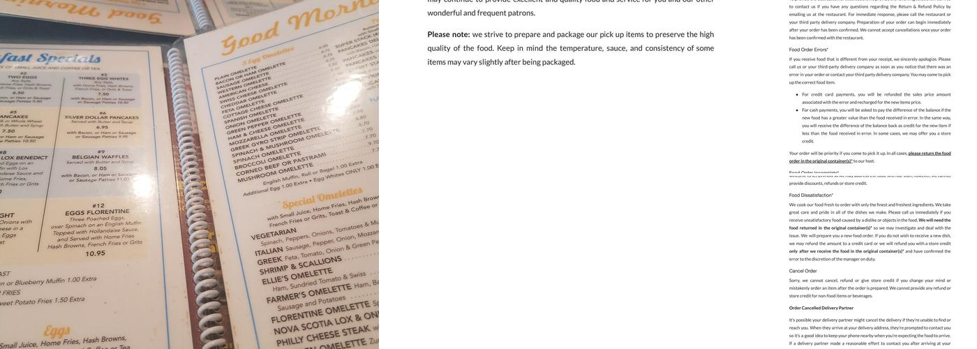 Forum Diner Menu