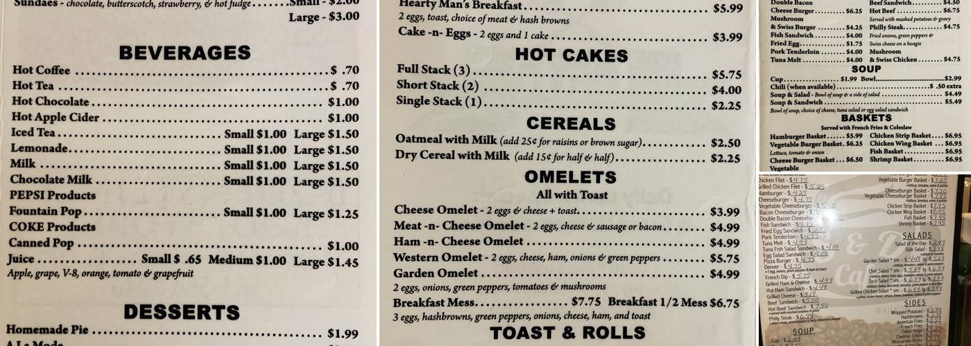 S & D Cafe Menu