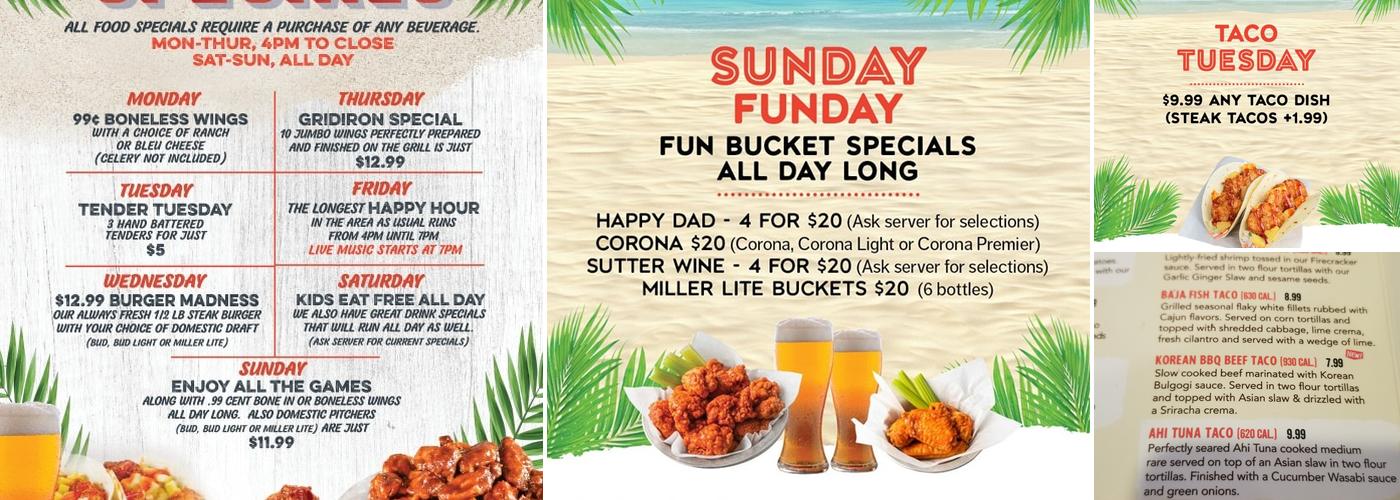 Hurricane Grill & Wings-Lindenhurst Menu