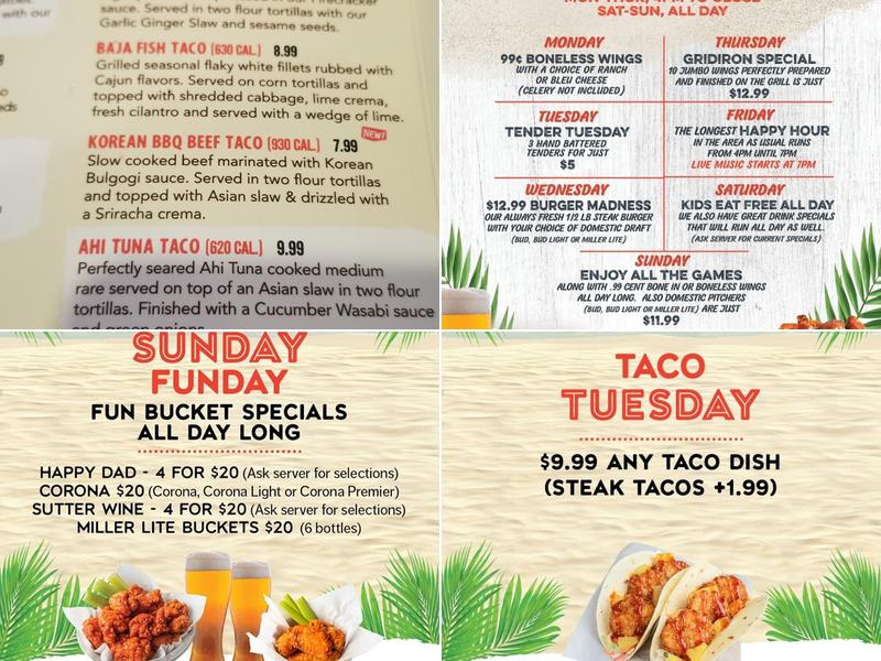Hurricane Grill & Wings-Lindenhurst Menu