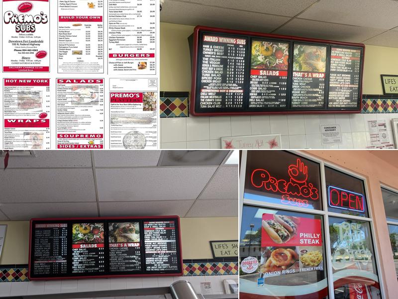 Premo's Subs Menu