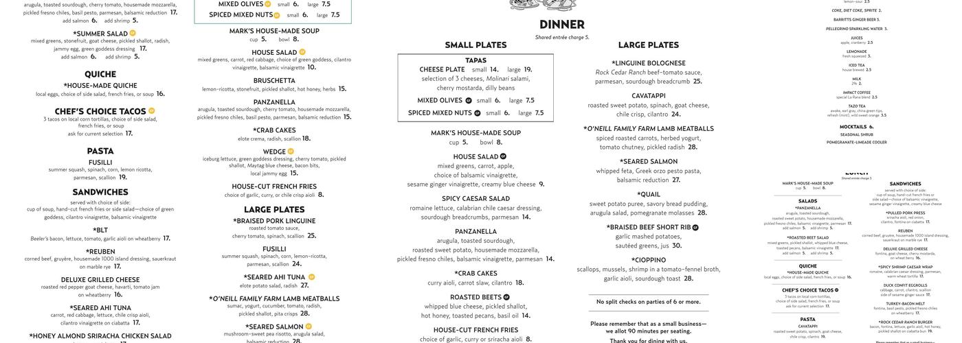 La Rana Menu