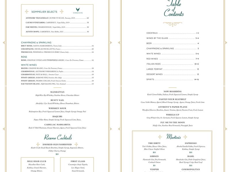 Anthony's Runway 84 Menu