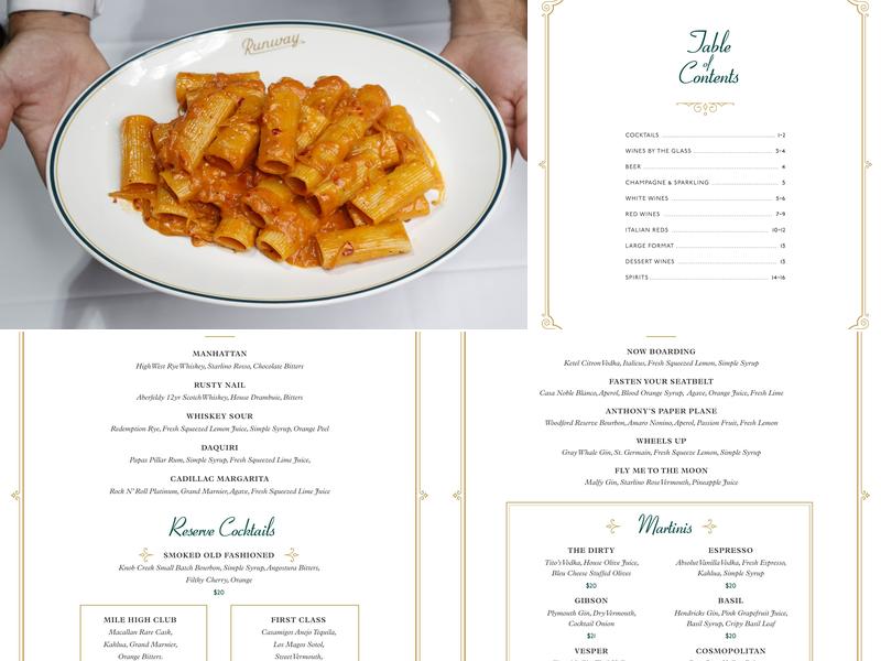 Anthony's Runway 84 Menu